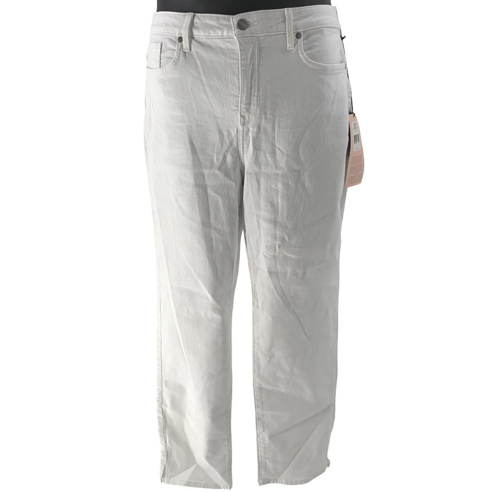 NYDJ Curves 360 Slim Straight Ankle Jeans Optic White - Regular